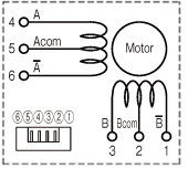 WP1000/1100ステッピングモータ 結線図　GA